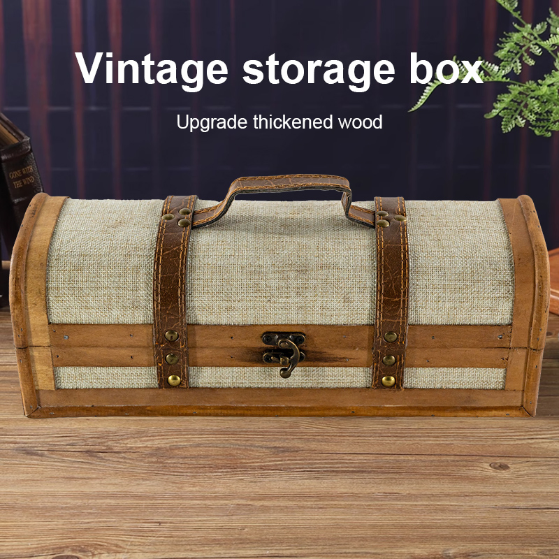 Vintage Wooden Hand Case Antique Portable Gift Box Multi Storage Box Jewelry Case Diamond Stone Keepsake Treasure Chest