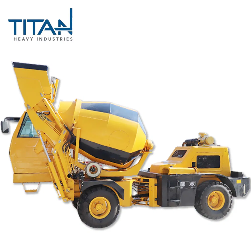 Titan TL2500 6.4ton Self Loading Concrete Mixer Truck - High-Speed 4x4 Machine with Cylinder Push Steering