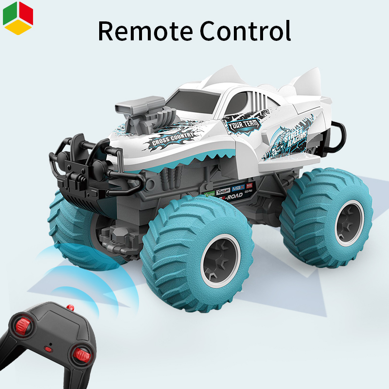 QS Toys Amazon Hot Sales Wholesale Assemble DIY Remote Control Car 1: 16 2.4GHz Big Wheel off-Road Truck for Boys Crash Car Battle Shark Radio Control Toys