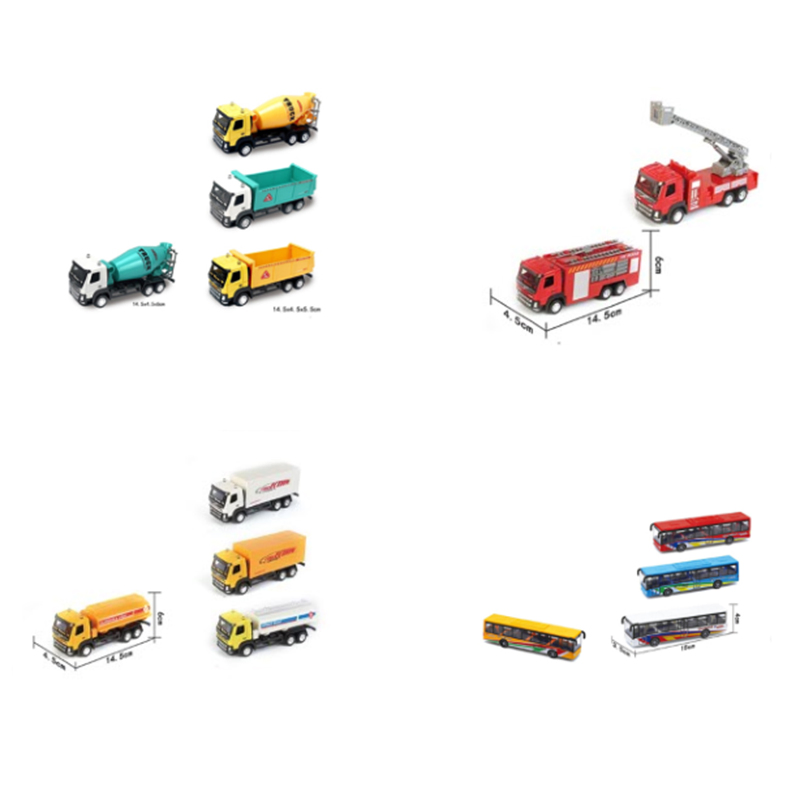 1: 50 Scale Model Car Alloy Fire Truck, Engineering Vehicle, Container Truck, Tank Truck