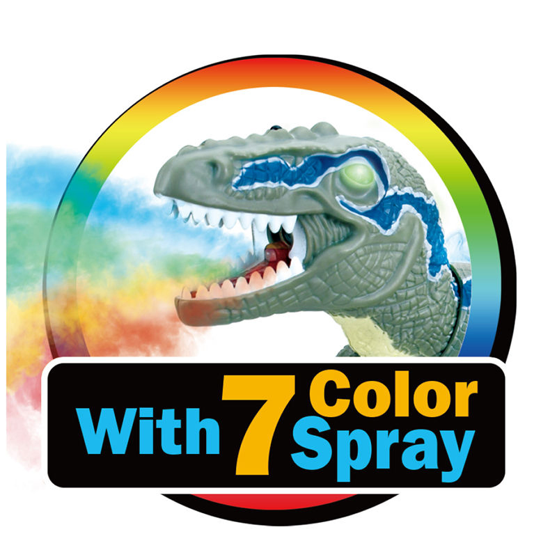 Sound Effect Cool LED Light Spray 7 Colors Smoke Walking RC Animal Model Toy Realistic Remote Control Dinosaur Bo Dinosaur Toy Plastic Toy