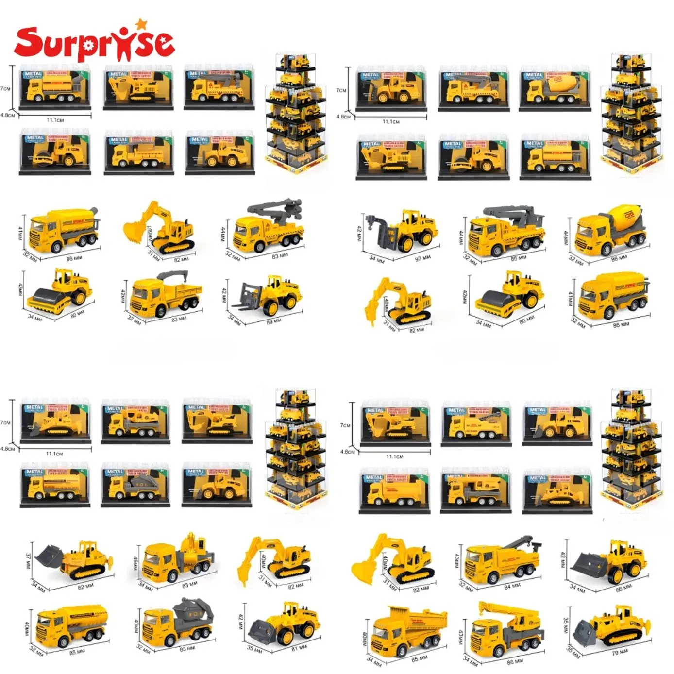 1: 64 Diecast Toy Car Collection Metal Truck Toy Alloy Model Car Wholesale Toys