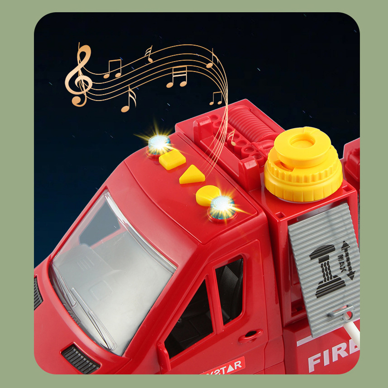 Kids Fire Fighting Vehicle Musical and Lighting Car Gift Friction Power Toys Inertia Children Fire Fighting Truck for Baby Boy