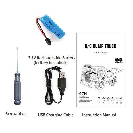 9 Channels R/C Mine Truck Dump Truck Toys Kids Radio Control Engineering Trucks Toy with Sound and Light Metal Plastic Two Versions RC Truck Toy