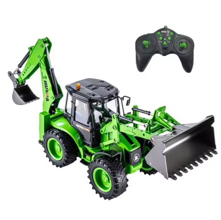 2024 Construction RC Excavator 1/14 Scale 2.4GHz 9CH Radio Control Excavator Backhoe Loader Truck Vehicle for Kids