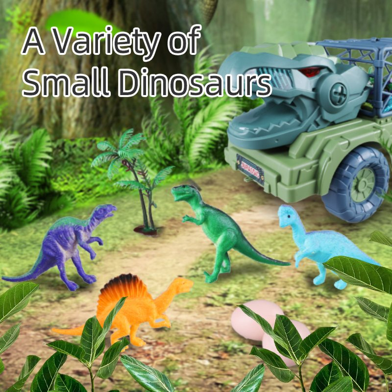 Friction Spray Diecast Vehicles Pull Line Dinosaur Truck Carrier Truck for Kids