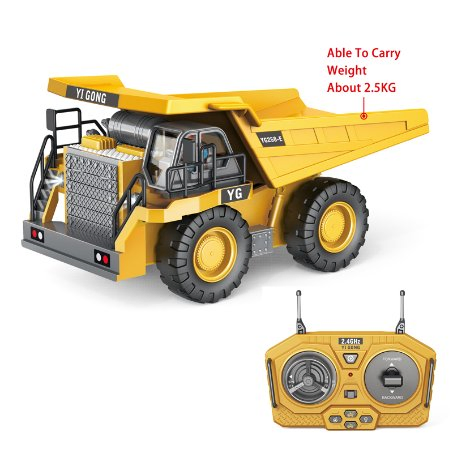 9 Channels R/C Mine Truck Dump Truck Toys Kids Radio Control Engineering Trucks Toy with Sound and Light Metal Plastic Two Versions RC Truck Toy
