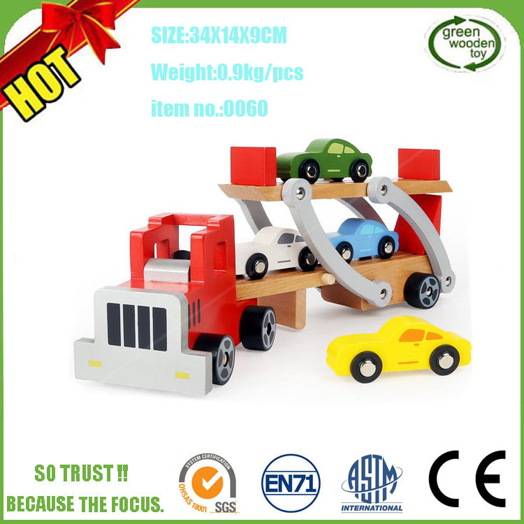 Kids Promotional Big Diecast Construction Wooden Toy Truck
