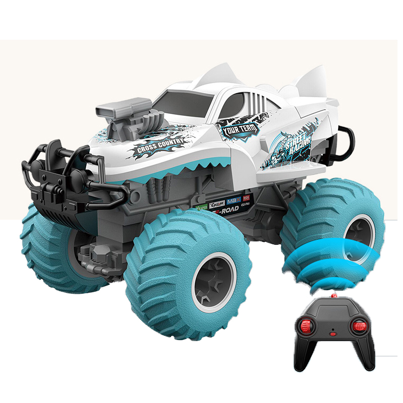 QS Toys Amazon Hot Sales Wholesale Assemble DIY Remote Control Car 1: 16 2.4GHz Big Wheel off-Road Truck for Boys Crash Car Battle Shark Radio Control Toys