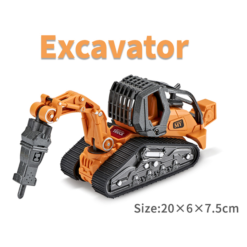 1: 32 Pull Back Diecast Car Toy Die Cast Engineering Model Trucks Kids Disassembly Metal Truck Toys with Light and Music Diecast Cars