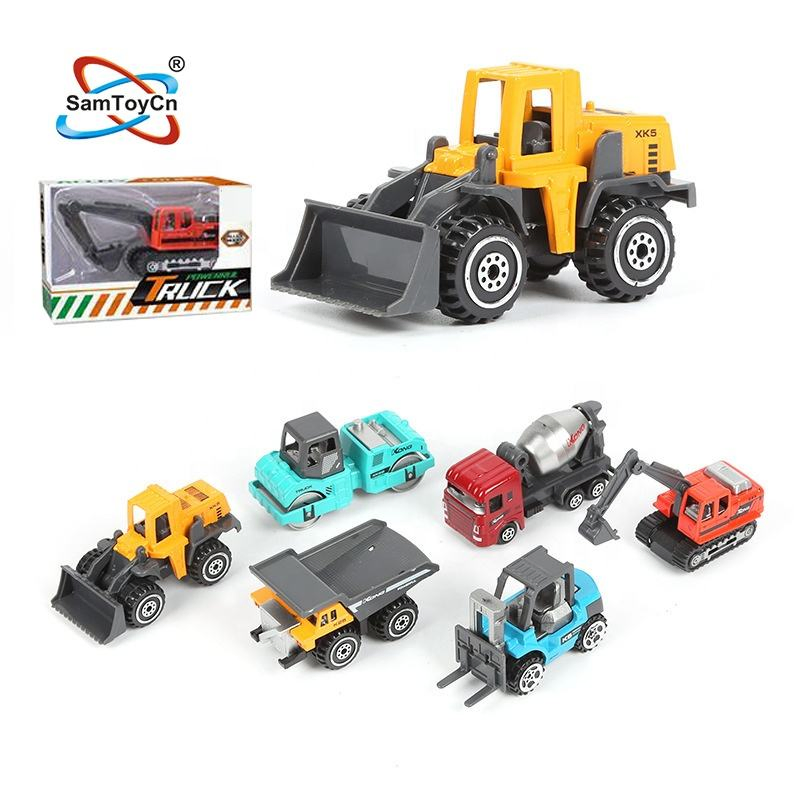 Samtoy Kids Friction Excavator Construction Toys Alloy Metal Diecast Model Car Toys Truck for Boys Die-Cast Car