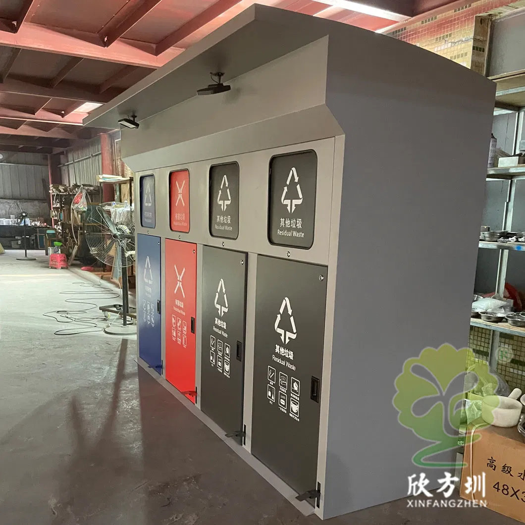Outdoor Large-Capacity Sealed Solar Metal Classified Garbage Bin Garbage Room