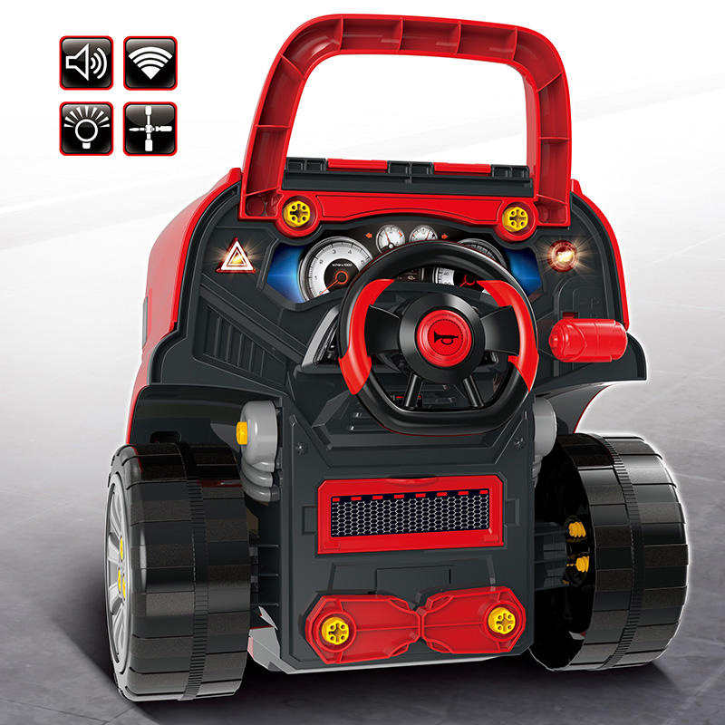 Kids Educational Repair Pretend Play RC Construction Vehicle Disassemble Infrared Remote Control Truck Toy with Light &amp; Sound