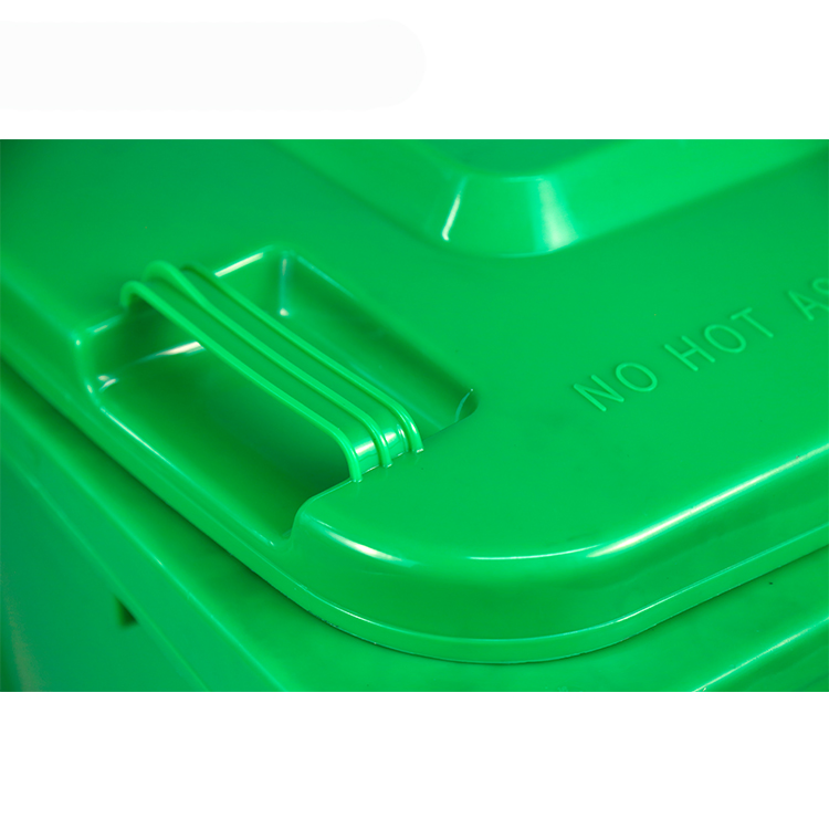 Outdoor 240L Garbage Bin Green Recycle Plastic Trash Bin Wheeled Trash Can