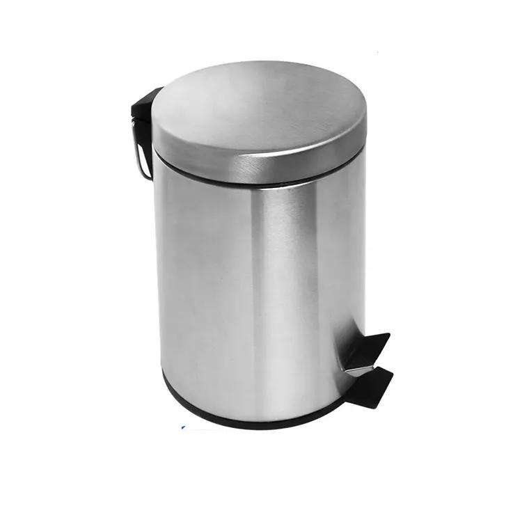 3L/5L/7L Stainless Steel Home Kitchen Lid Step Pedal Waste Trash Bin Garbage