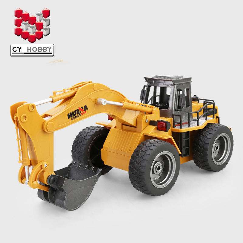 Huina 1530 530 1: 18 Metal Die-Cast RC Truck Excavator Huina with 6 Channel RC Model Car Toys for Children Kids Gift Educational Toy