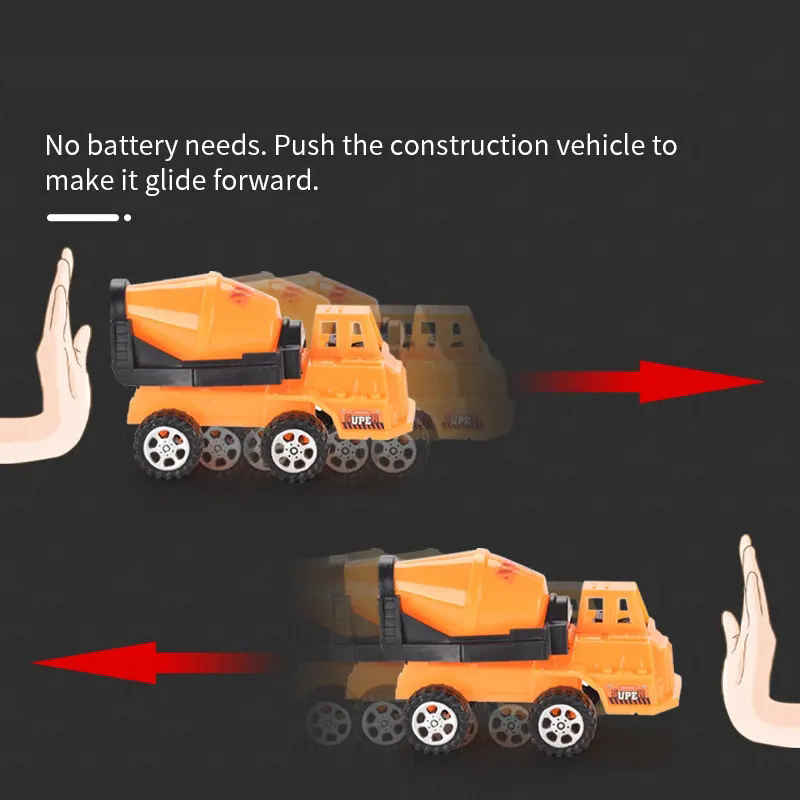 Wholesale Kids Toy Car Model Mini Vehicle Toys Children Boys Gift Gliding Construction Truck Taxiing Engineering Slide Truck