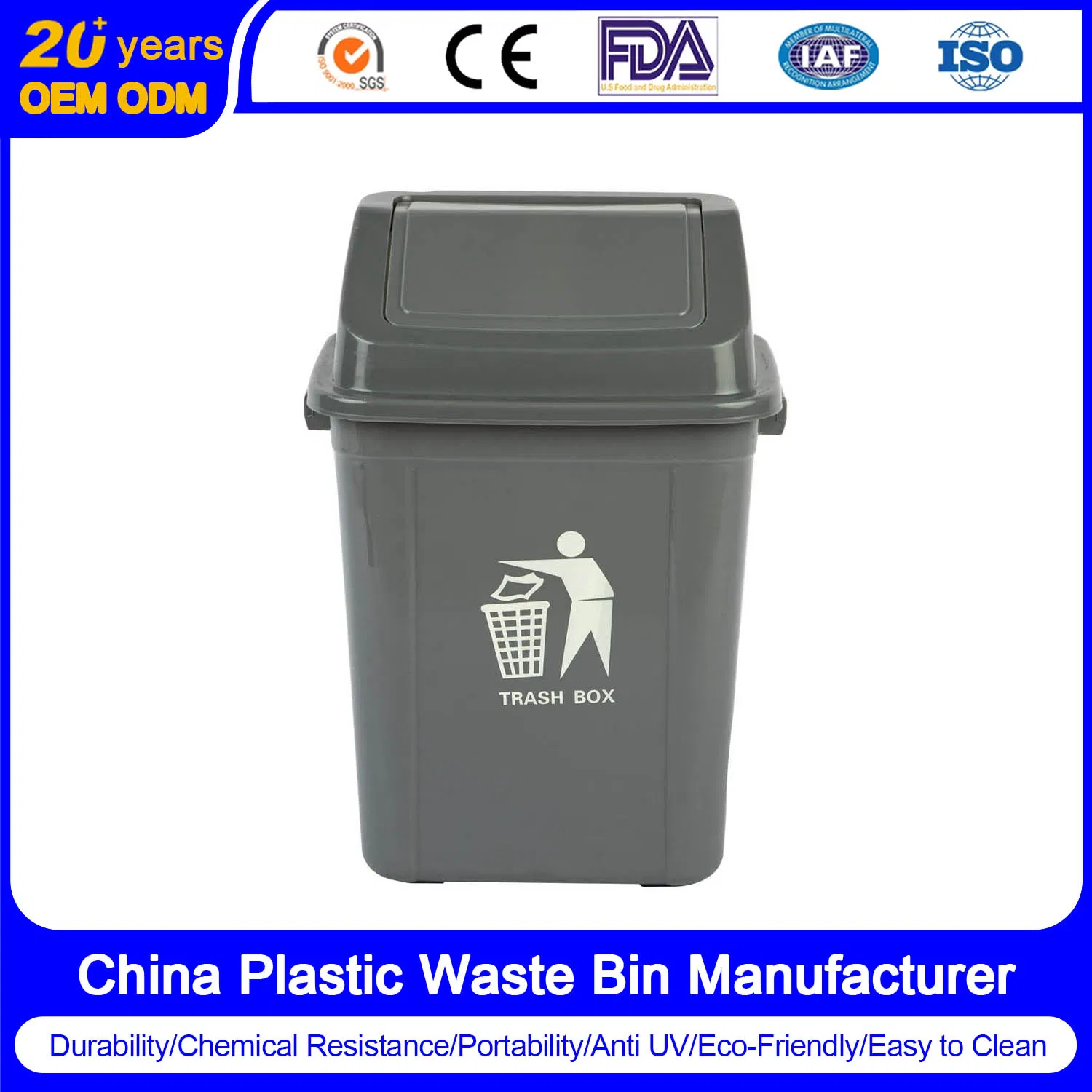 Wholesale Stocked Types of Foot Pedal Small 40L 60L 80L Plastic Garbage Waste Bin Container