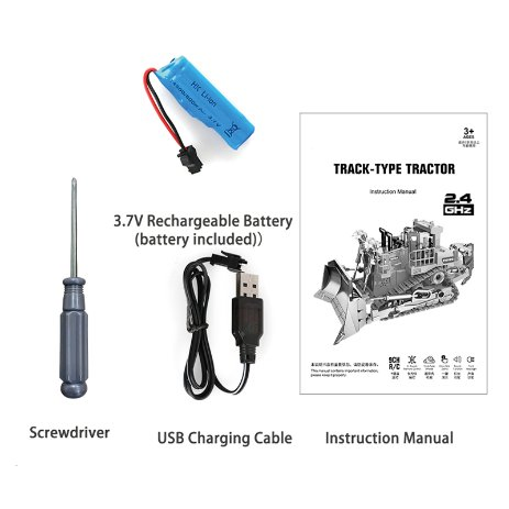 2.4GHz 9 Channels RC Bulldozer Truck Toys Metal Plastic Two Versions Remote Control Engineer Vehicle Trucks with Light and Sound Emulational RC Truck Toys