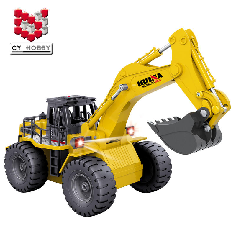 Huina 1530 530 1: 18 Metal Die-Cast RC Truck Excavator Huina with 6 Channel RC Model Car Toys for Children Kids Gift Educational Toy