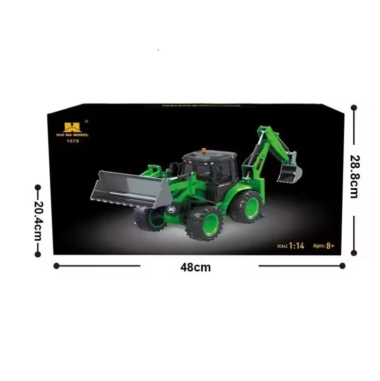 2024 Construction RC Excavator 1/14 Scale 2.4GHz 9CH Radio Control Excavator Backhoe Loader Truck Vehicle for Kids