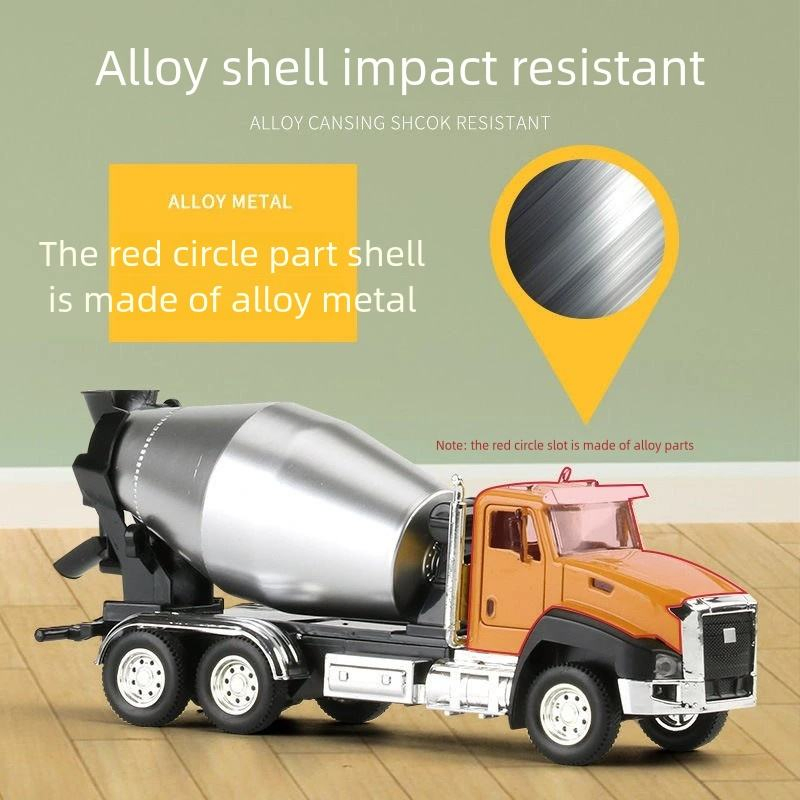 Custom Logo Avertising Metal Alloy Pull Back Mixing Truck Hook Locomotive American Dump Truck Van Diecast Model Toy Car OEM ODM