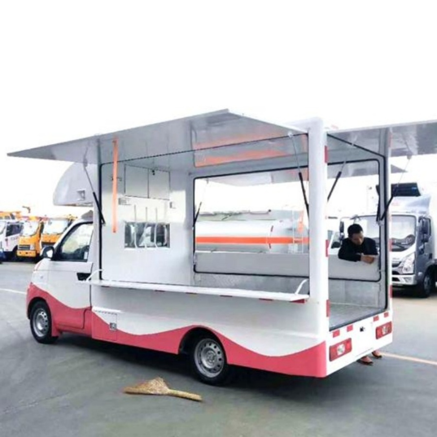 Pizza Outdoor Mobile Bar Concession Food Catering BBQ Ice Cream Coffee Roundness Push Mobile Kitchen Fast Burger Street Food Truck