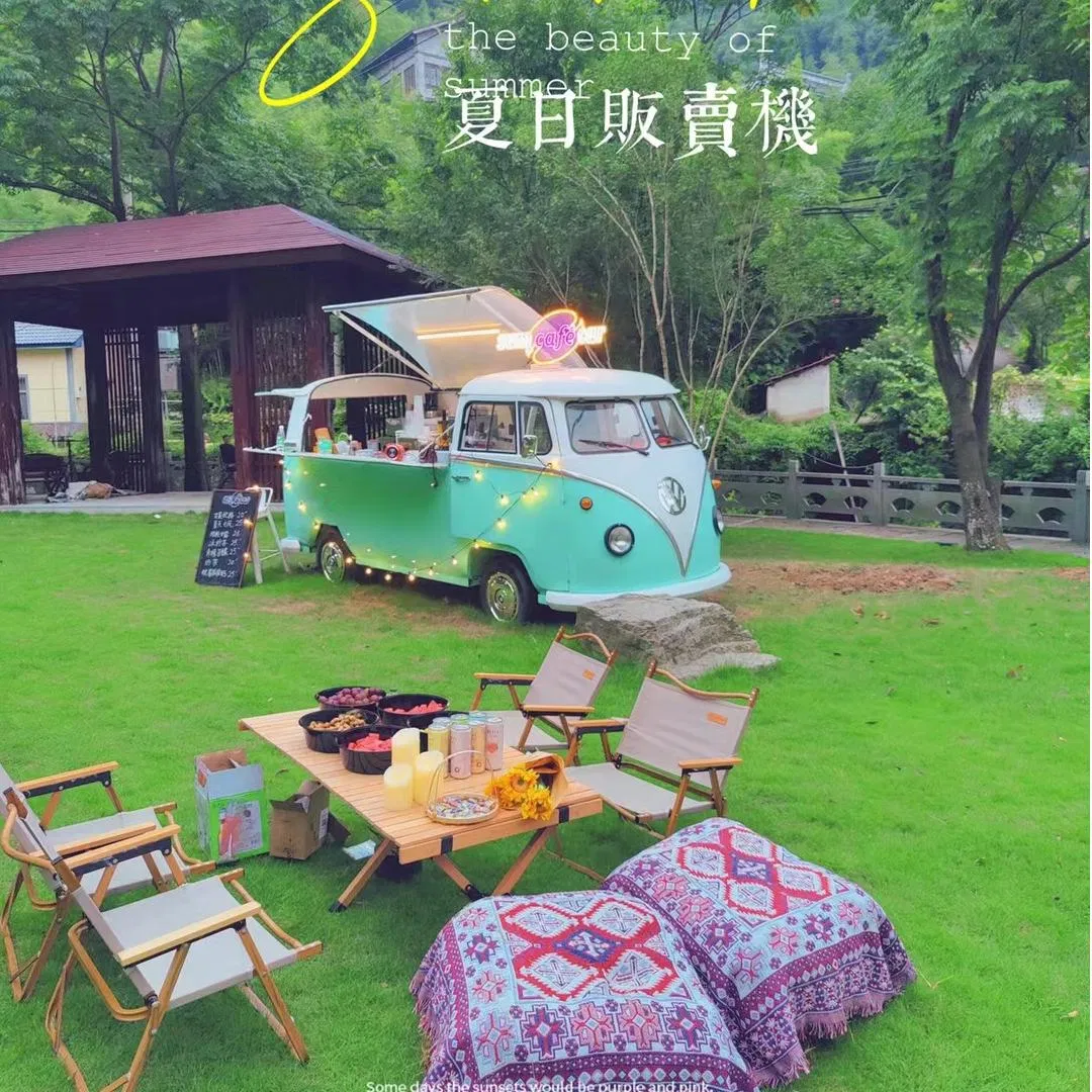 VW-T1 Combi Mobile Electric Customized Kitchen Vintage Catering Coffee Ice Cream Snack BBQ Creep Beer Juice Hot Dog Burger Food Truck Food Trailer Food Truck