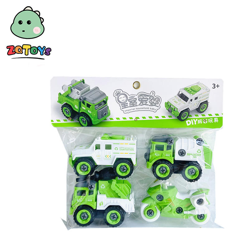 Zhiqu Take Apart Dly Truck Car Toys Educational Plastic Cross Country Vehicle Helicopter Tank Steamer Car Educational