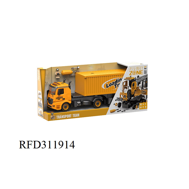 1: 12 Scale DIY Truck Friction Fire Truck with Light and Sound