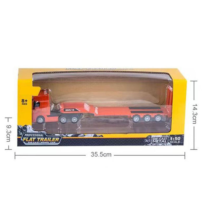 Kids Model Metal Die Cast Car Friction Tow Trailer Truck Toy