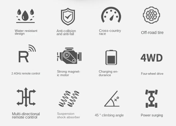 AiJH 38km/h Brushed Motor RC Car 1:16 Scale Electric 4WD Off-road Car 2.4Ghz Remote Control Toys RC Trucks