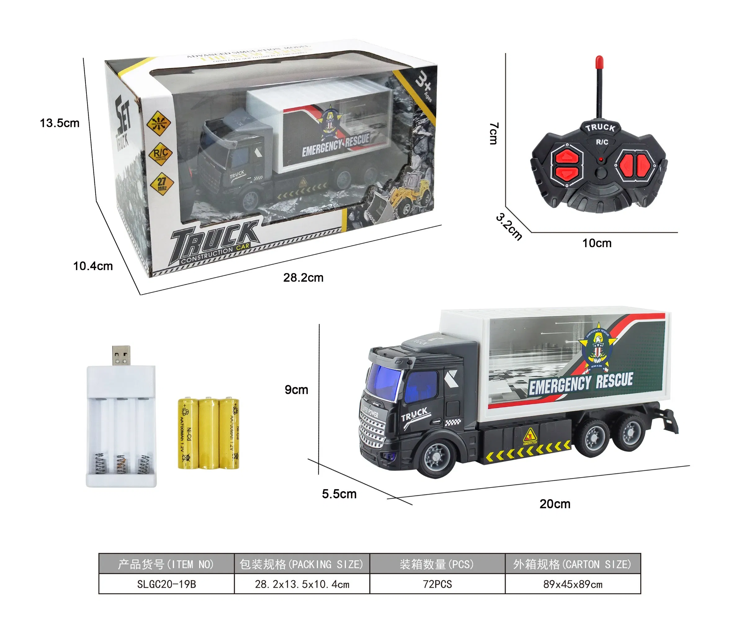 Four-Way Remote Control Elevated Platform Fire Truck