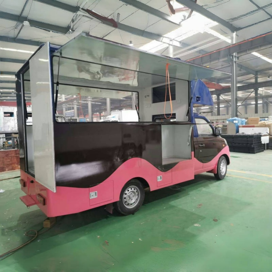 Pizza Outdoor Mobile Bar Concession Food Catering BBQ Ice Cream Coffee Roundness Push Mobile Kitchen Fast Burger Street Food Truck