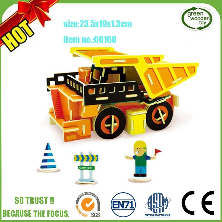 Kids Promotional Big Diecast Construction Wooden Toy Truck