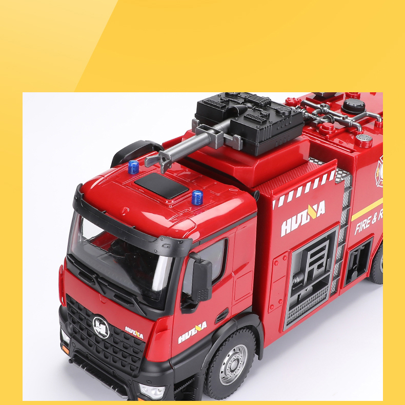 QS Toys Wholesale RC Fire Truck Shoot Water Car 1: 14 Scale Car 2.4GHz 22 Channel for Kids Gifts Collect Luxury Half Diecast Alloy Metal Toys