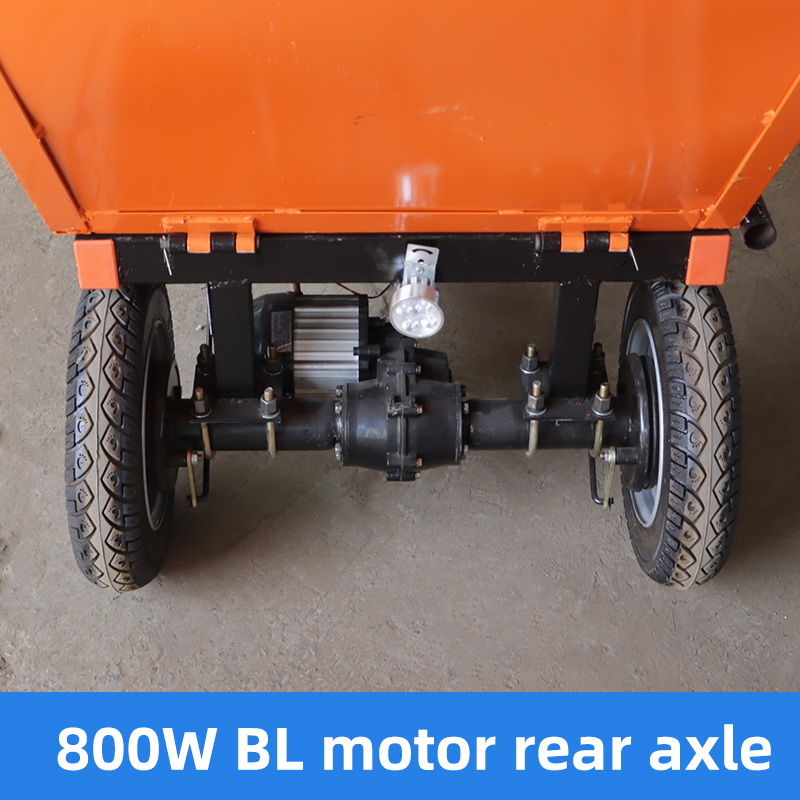 48V 800W Mini Hand Push Agricultural Tricycle Transporter Dump Project Electric Ash Truck Supply Dump Truck