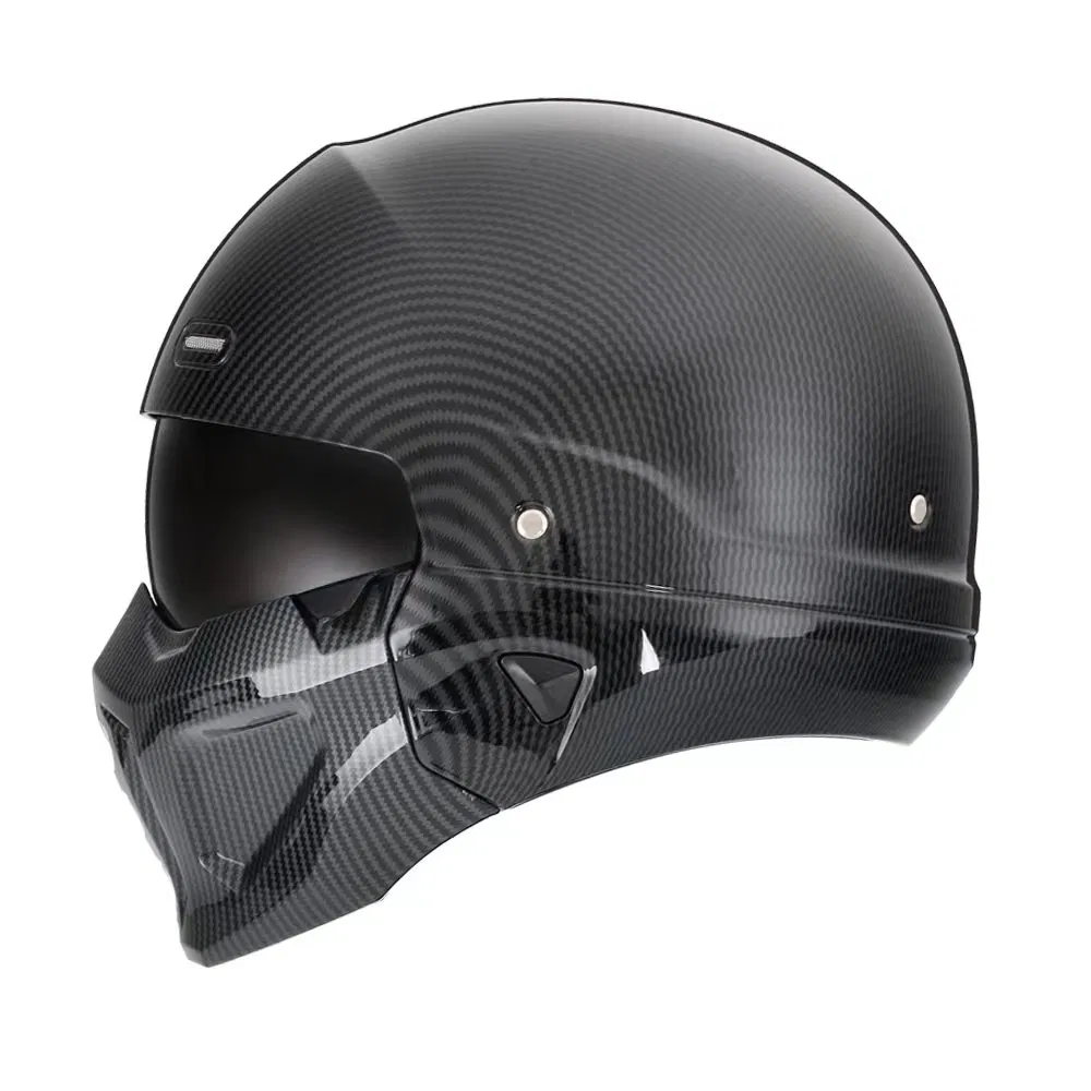 Carbon Look Surface Design Motorcycle Vintage Helmet DOT Approved Quality