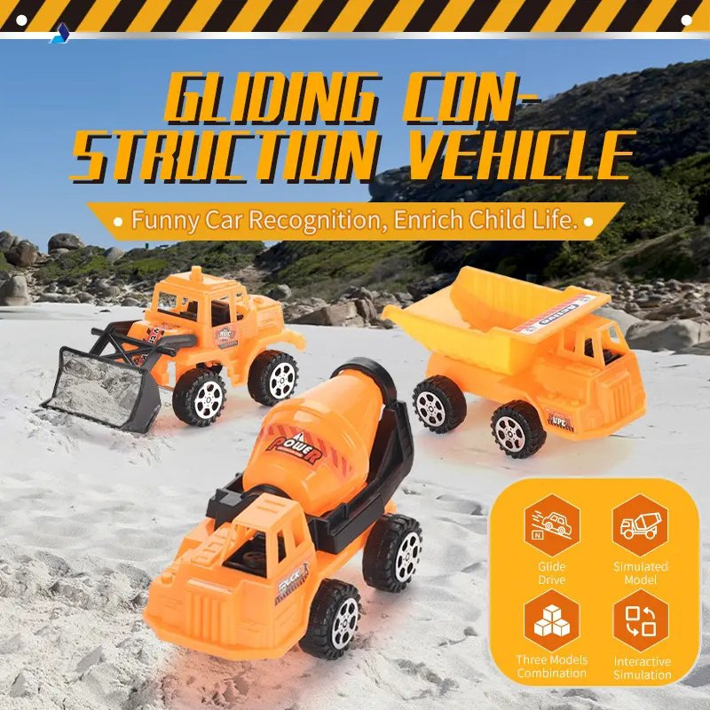 Wholesale Kids Toy Car Model Mini Vehicle Toys Children Boys Gift Gliding Construction Truck Taxiing Engineering Slide Truck