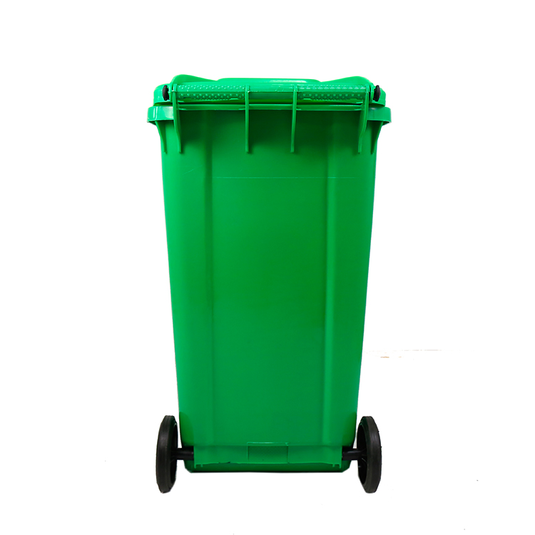 Outdoor 240L Garbage Bin Green Recycle Plastic Trash Bin Wheeled Trash Can