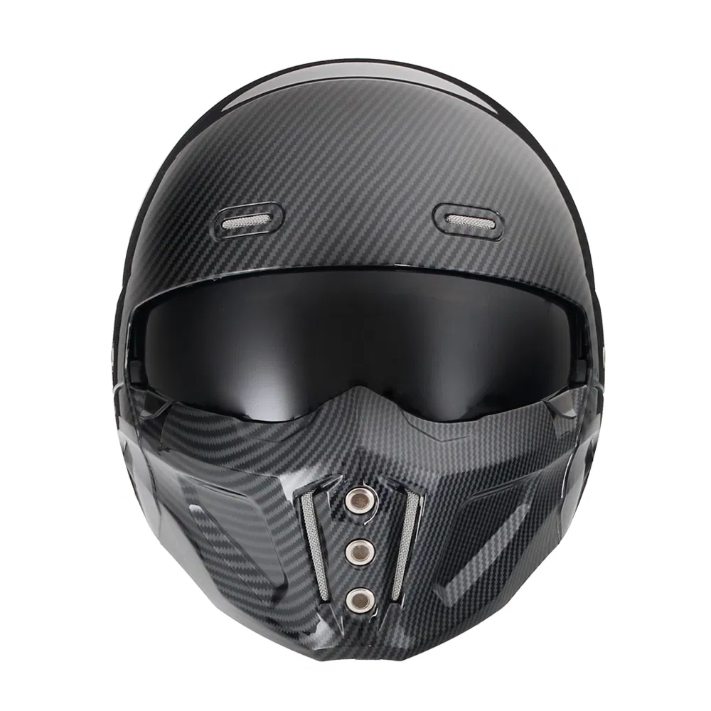 Carbon Look Surface Design Motorcycle Vintage Helmet DOT Approved Quality