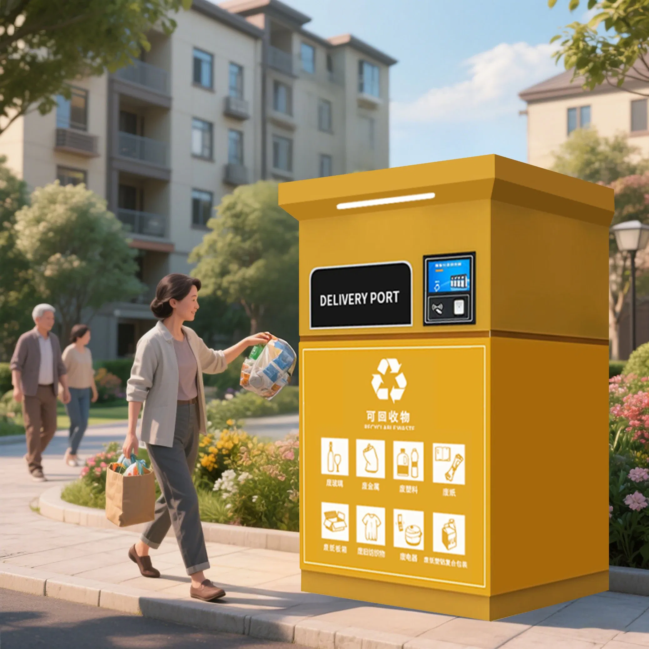 New Intelligent Outdoor Garbage Recycling Room Waterproof Galvanized Structure Park Application Classifying