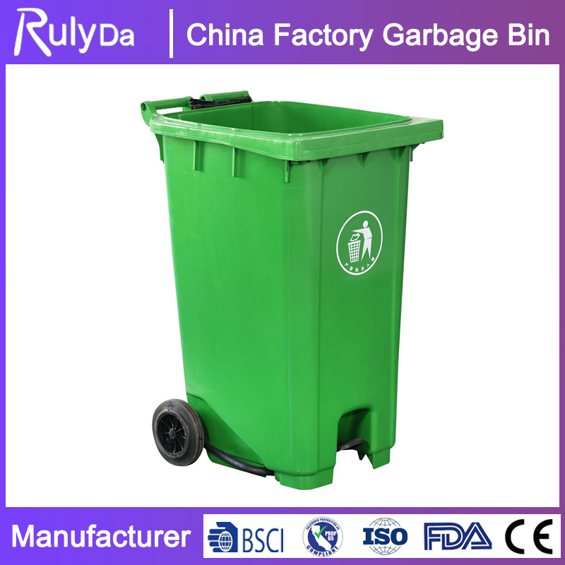 100L 120L 240L 360L Customize Color Large Outdoor Public HDPE Recycle Dustbin Pedal Plastic Garbage