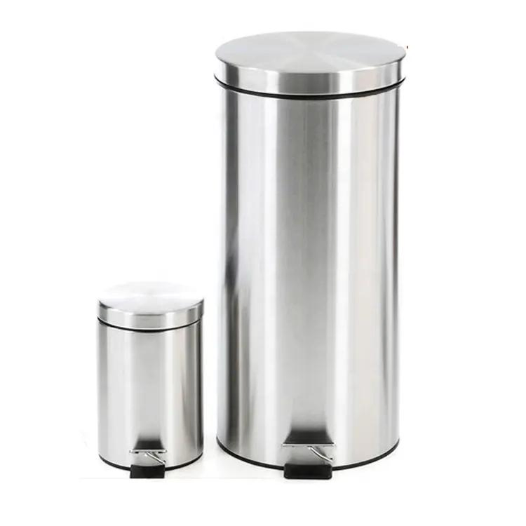 3L/5L/7L Stainless Steel Home Kitchen Lid Step Pedal Waste Trash Bin Garbage