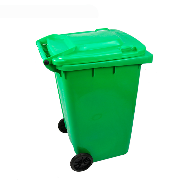 Outdoor 240L Garbage Bin Green Recycle Plastic Trash Bin Wheeled Trash Can