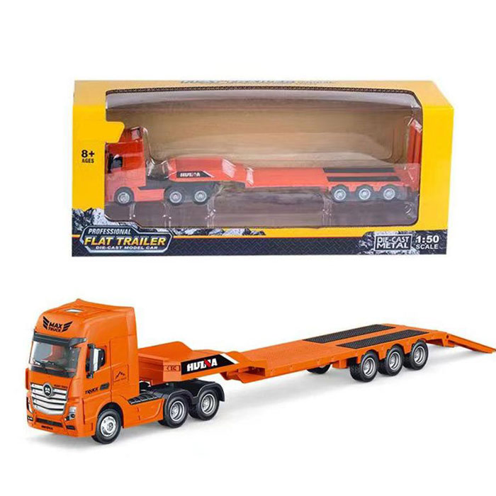 Kids Model Metal Die Cast Car Friction Tow Trailer Truck Toy