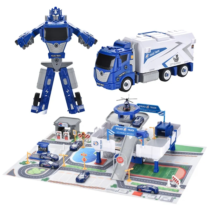 Wholesale DIY Children Vrhicle Toys Kis Cool Car Creatively Disassembly Assembly Deformation Robot Storage Set Shifter Truck