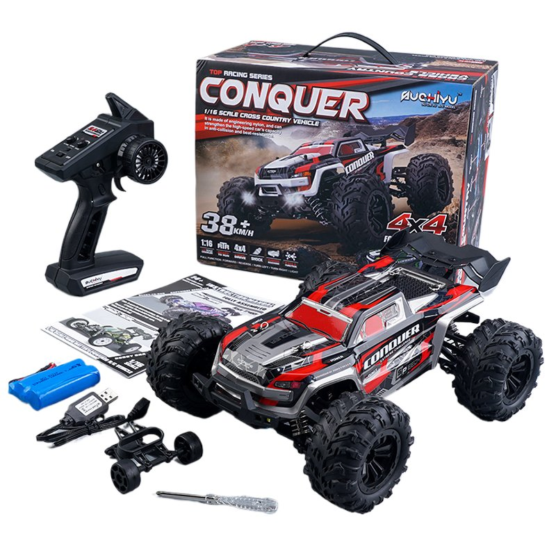 AiJH 38km/h Brushed Motor RC Car 1:16 Scale Electric 4WD Off-road Car 2.4Ghz Remote Control Toys RC Trucks
