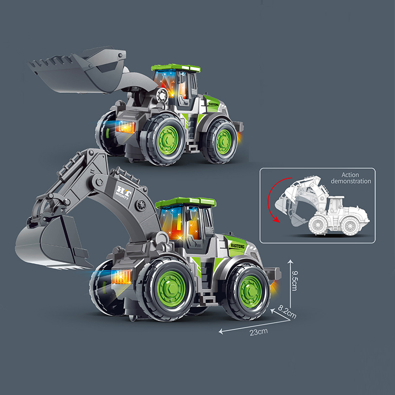 High Quality Simulation Electric Engineering Vehicle Model Toys Series Battery Operated City Truck with Light Sound