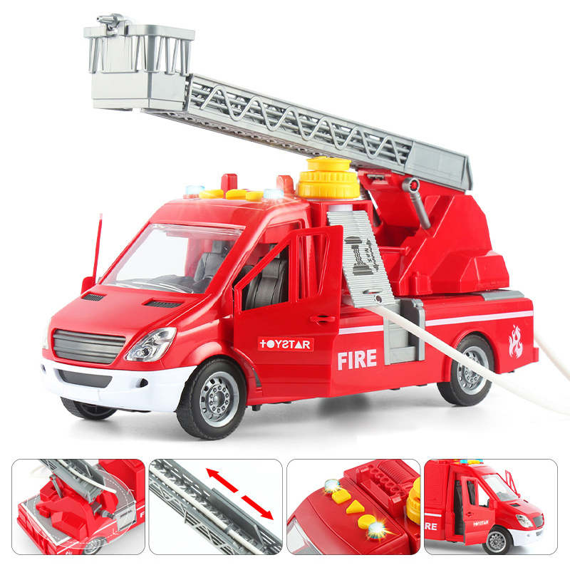 Kids Fire Fighting Vehicle Musical and Lighting Car Gift Friction Power Toys Inertia Children Fire Fighting Truck for Baby Boy